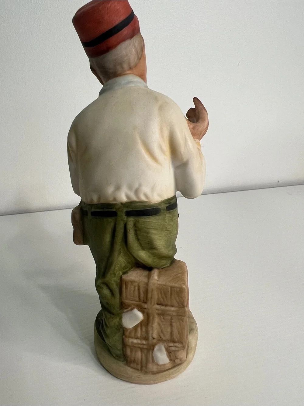 Vintage Ceramic Male Figurine Holding Keys (Unbranded)